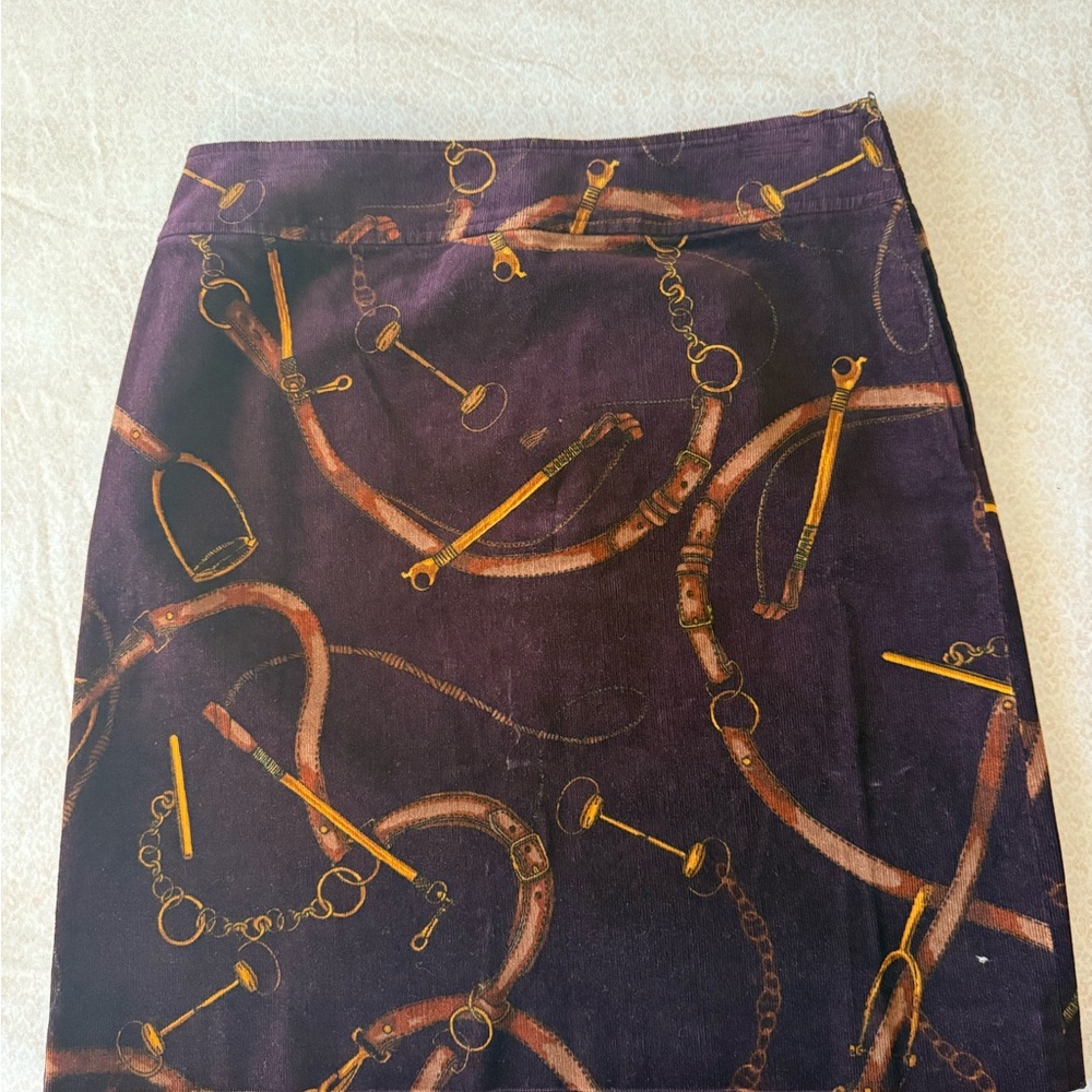Talbots Purple Skirt with Gold Accents